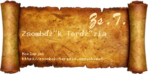 Zsombók Terézia névjegykártya